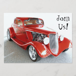 Old Guy Birthday Party - Classic Car Invitation
