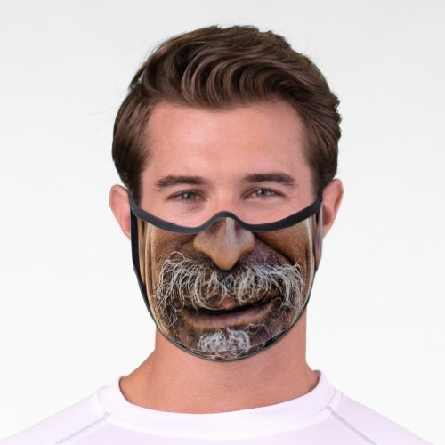 OLD GUY FUNNY UGLY FACE Premium Face Mask