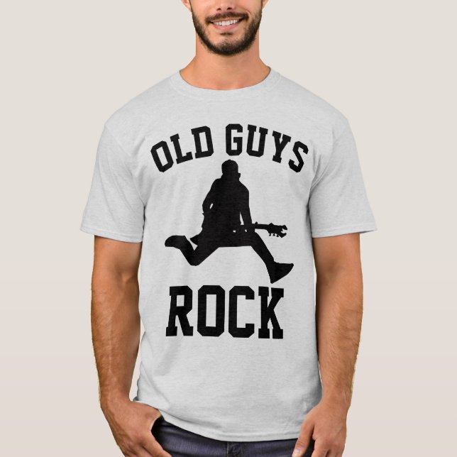 OLD GUYS ROCK, Funny Men's T-shirts (Front)