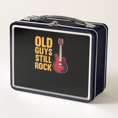 Old Guys Still Rock Guitar Music Musician Guitaris Metal Lunch Box
