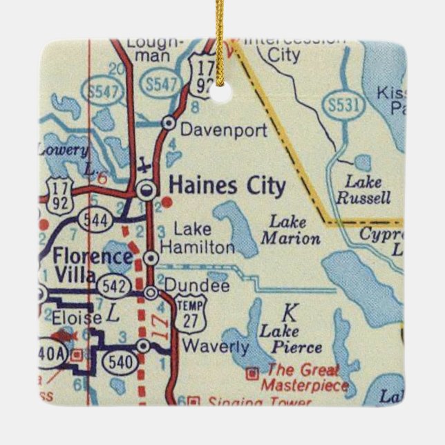 Old Haines City Florida Ceramic Ornament (Back)