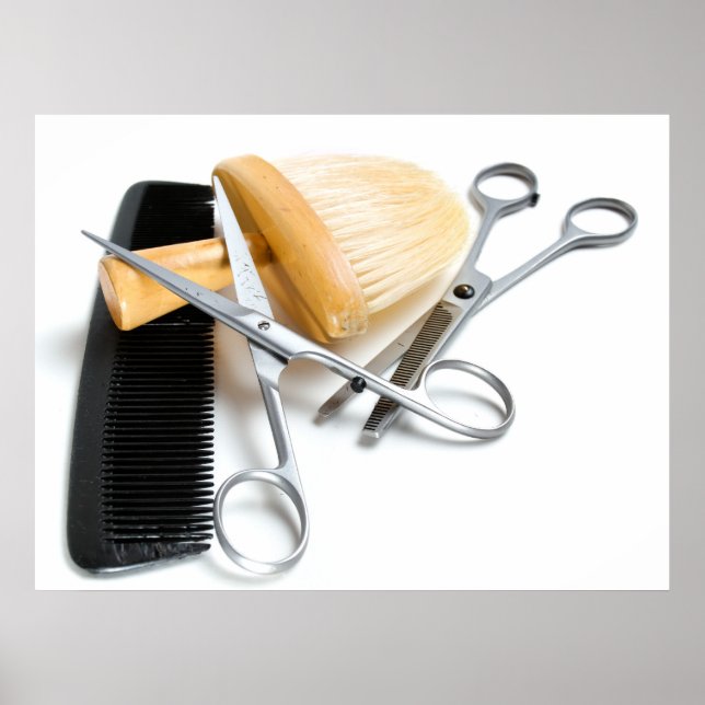 Old hairdresser's tool poster (Front)