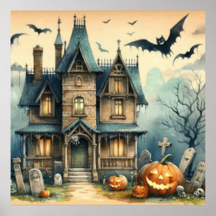 Old Halloween Art Poster