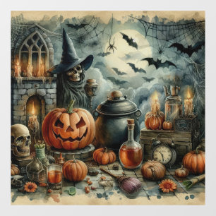 Old Halloween Art Window Cling