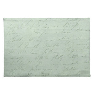Old handwriting love letters faded antique script cloth placemat
