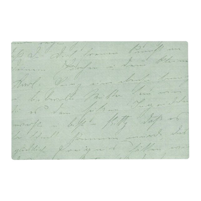 Old handwriting love letters faded antique script placemat (Front)
