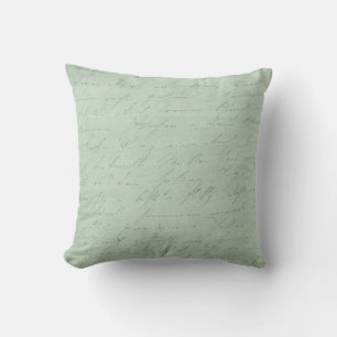 Old handwriting love letters faded antique script throw pillow
