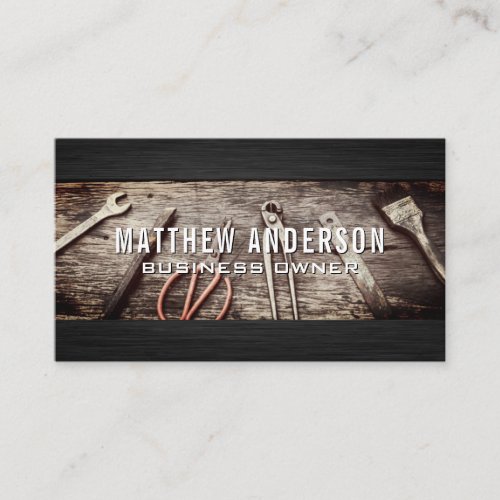 Old Hardware Carpentry Tools Business Card