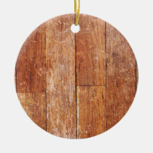Old Hardwood Look Ceramic Ornament