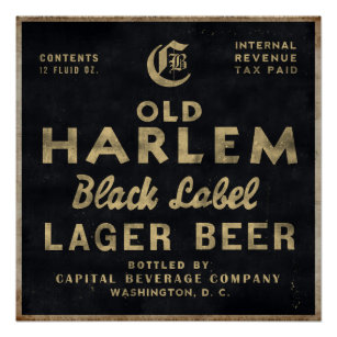Old Harlem Lager Beer vintage advertisment poster