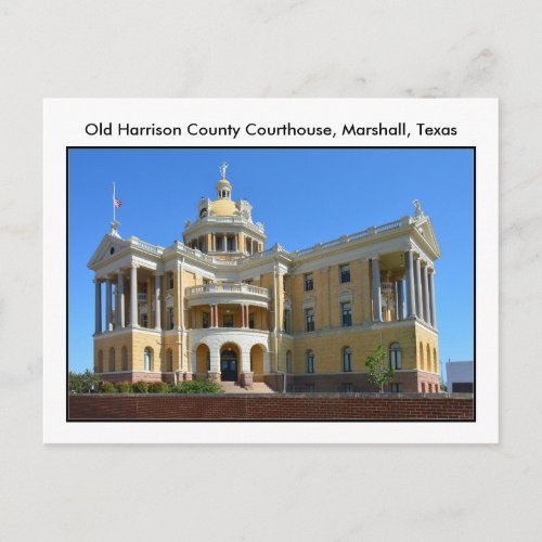 Old Harrison County Courthouse Marshall Texas Postcard