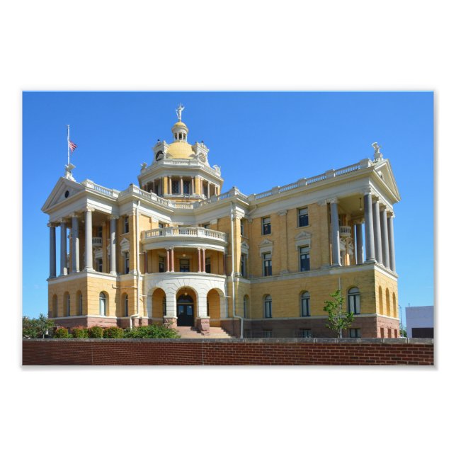 Old Harrison County Courthouse, Marshall, TX 12x8 Photo Print (Front)