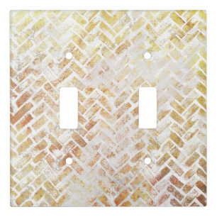 Old Herringbone Stamped Brick Pattern Light Switch Cover