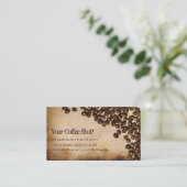 Old Hessian Coffee Bean Photo - Business Card (Standing Front)