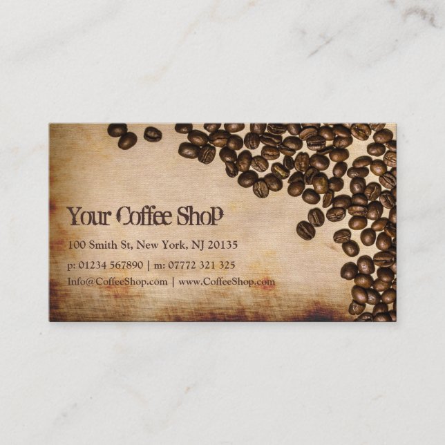 Old Hessian Coffee Bean Photo - Business Card (Front)