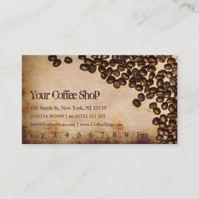 Old Hessian Coffee Bean Photo - Punch Card (Front)