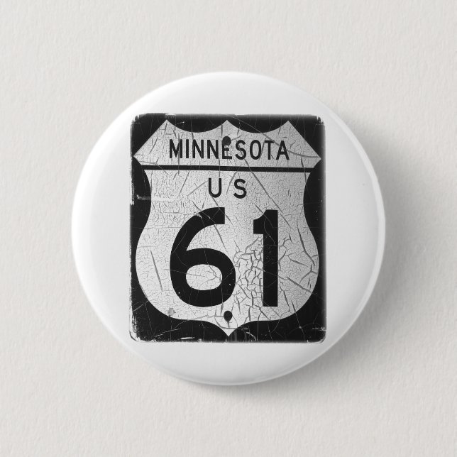 Old Highway 61 sign Button (Front)