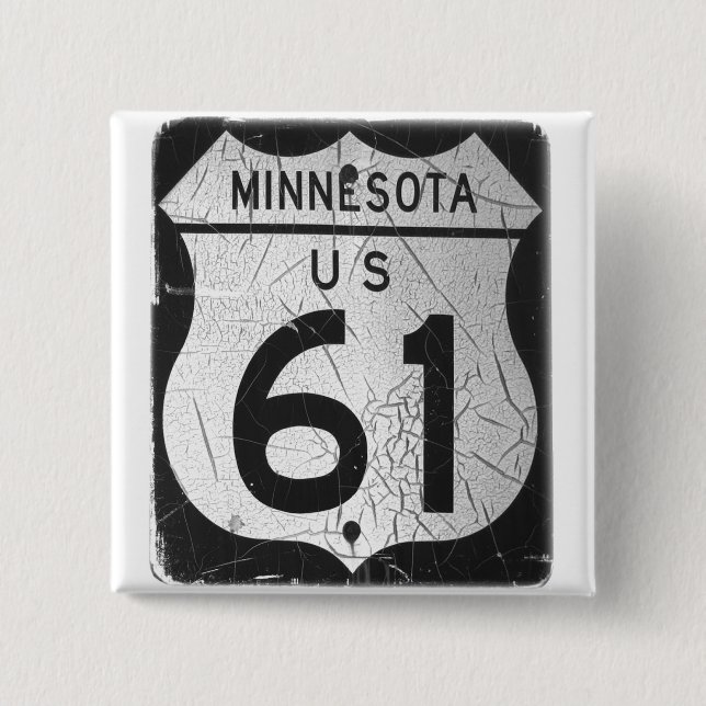 Old Highway 61 sign Button (Front)