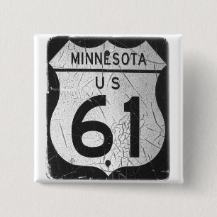 Old Highway 61 sign Button