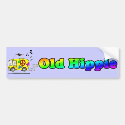 Old Hippie Bus Bumper Sticker