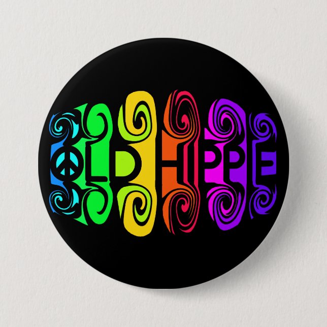 OLD HIPPIE button (Front)
