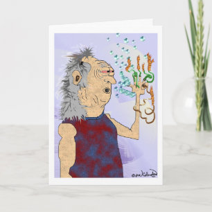 OLD HIPPIE DUDE birthday card