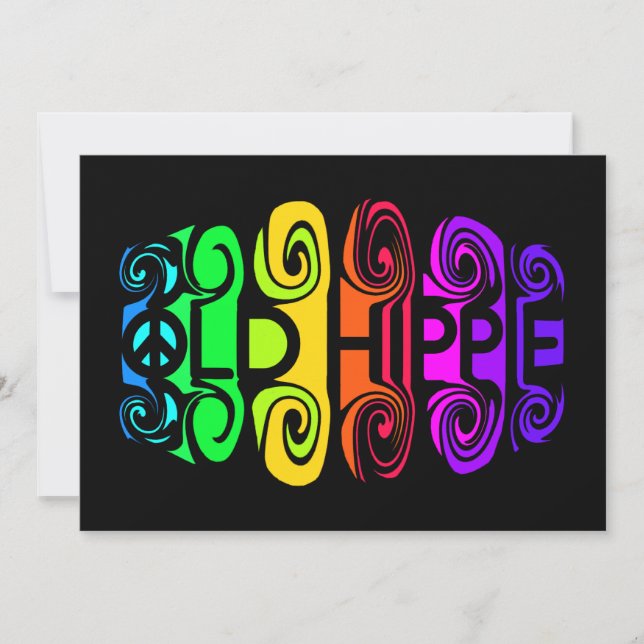 OLD HIPPIE invitation, customize Invitation (Front)