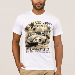Old Hippies for Harris/Walz  T-Shirt