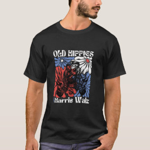 Old Hippies for Kamala Harris Tim Walz Retro Boho T-Shirt