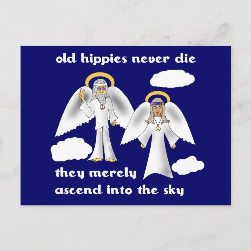 Old Hippies Never Die Postcard