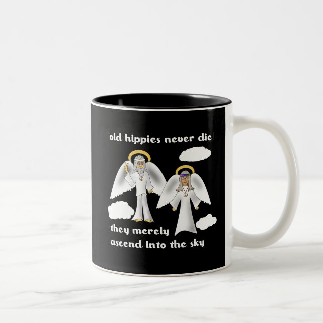 Old Hippies Never Die Two-Tone Coffee Mug (Right)