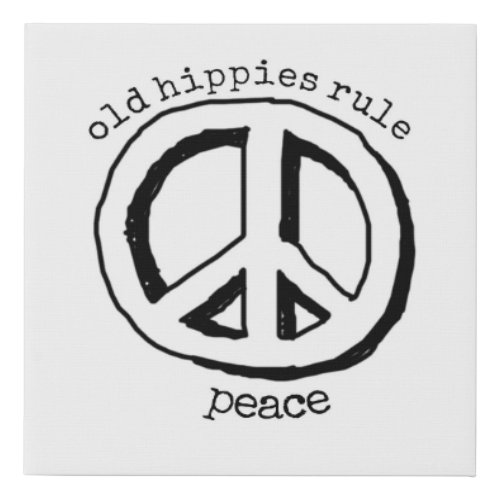 Old Hippies Rule Peace Wall Art