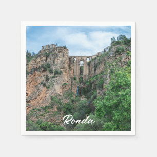Old historic bridge in Ronda, Spain Napkins