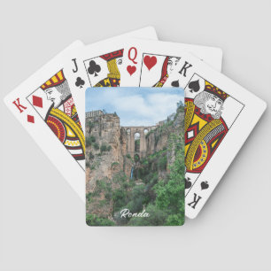 Old historic bridge in Ronda, Spain Poker Cards