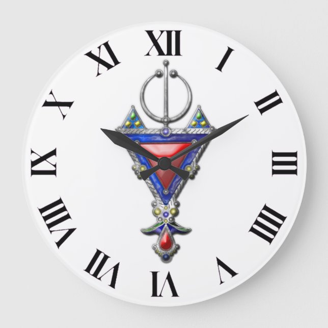 old historical pendant berber jewelry tribal signe large clock (Front)