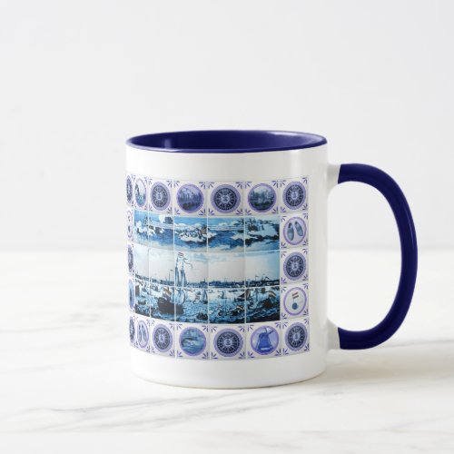 Old Holland Delftware Style Tile Mural Mug