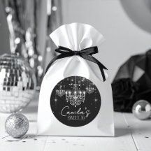 Old Hollywood B & W Chandelier Sweet 16 ID1108