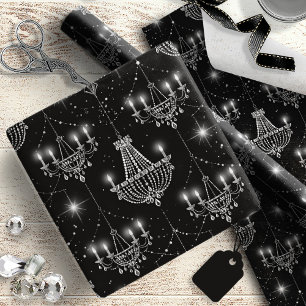 Old Hollywood B & W Chandeliers ID1108 Wrapping Paper
