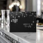 Old Hollywood B &amp; W Chandeliers Sweet 16 ID1108 Foil Guest Book