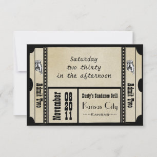 Old Hollywood Broadway Ticket Wedding RSVP