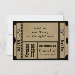 Old Hollywood Broadway Ticket Wedding RSVP