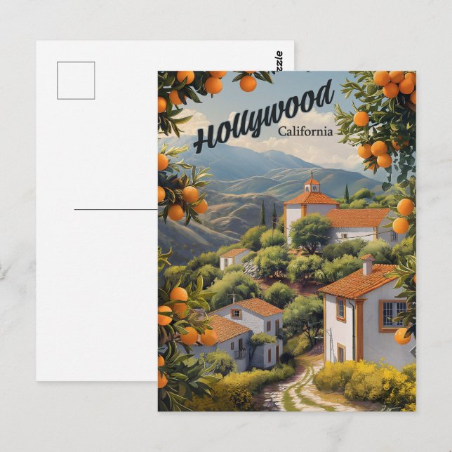 Old Hollywood California: Orange Groves Await Postcard (Front/Back)