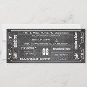 Old Hollywood Chalkboard Ticket Typography Invite (Front)