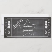 Old Hollywood Chalkboard Ticket Typography Invite (Back)