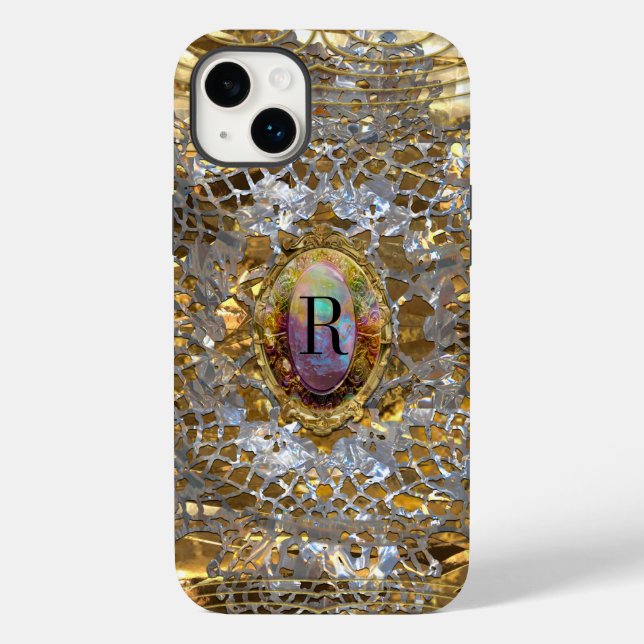 Old Hollywood Chic   Elegant Monogram Case-Mate iPhone Case (Back)