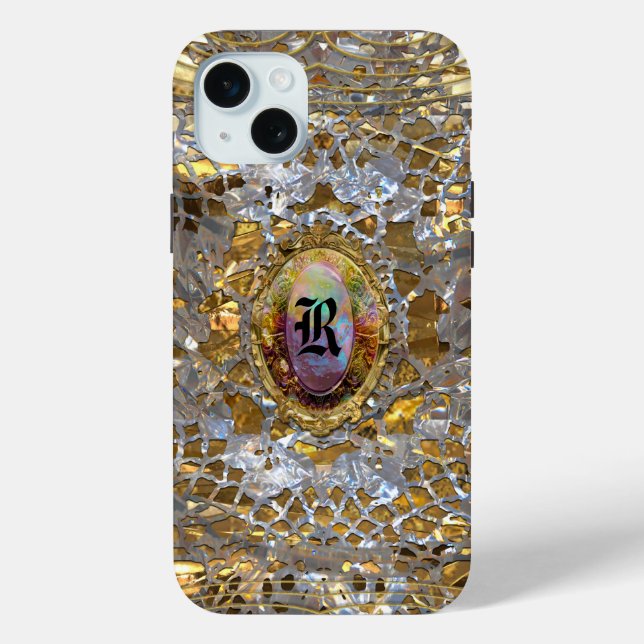 Old Hollywood Chic  Elegant Monogram Case-Mate iPhone Case (Back)