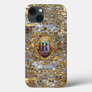 Old Hollywood Chic Tough Elegant Monogram iPhone 13 Case