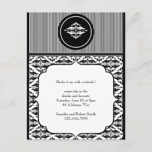 Old Hollywood Damask Party Invitation