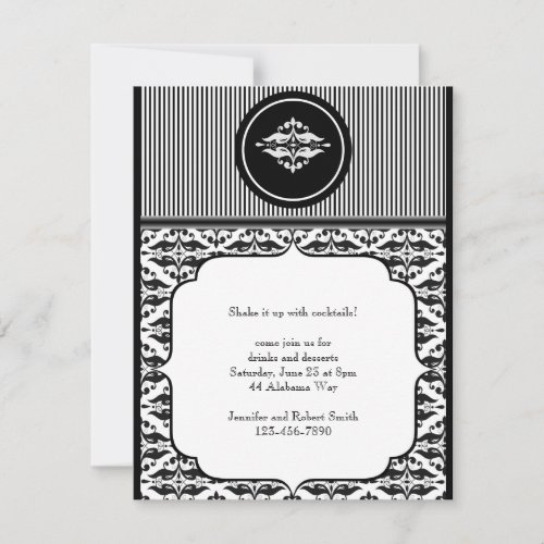 Old Hollywood Damask Party Invitation