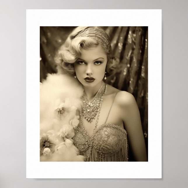 Old Hollywood Glam Blonde Actress Poster (Front)
